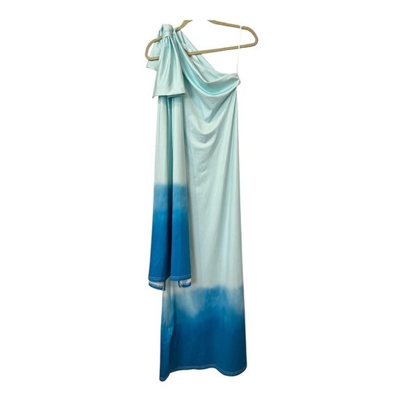 COMMENSE Ombre One Shoulder Long Dress Large Green/Blue NWT Sold out online - Picture 3 of 11